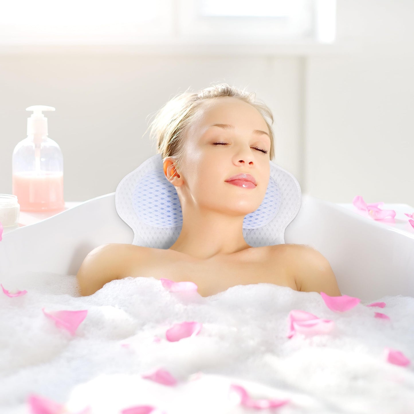 Relaxing Ergonomic Bath Pillows for Tub Neck and Back