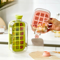 Revolutionary 2-in-1 Ice Cube Mold and Water Bottle with Straw - Effortless Ice Release and Hydration on the Go!