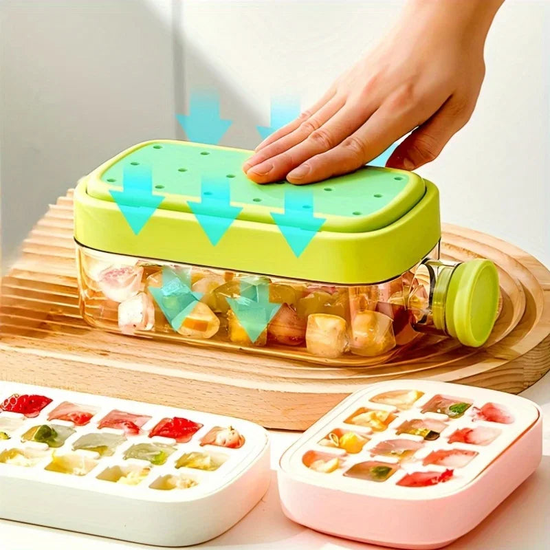 Revolutionary 2-in-1 Ice Cube Mold and Water Bottle with Straw - Effortless Ice Release and Hydration on the Go!